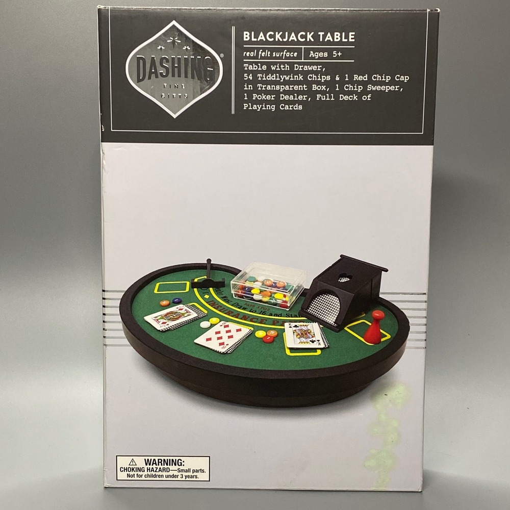 Dashing Blackjack Table Game Green New Mini Desktop Casino Set